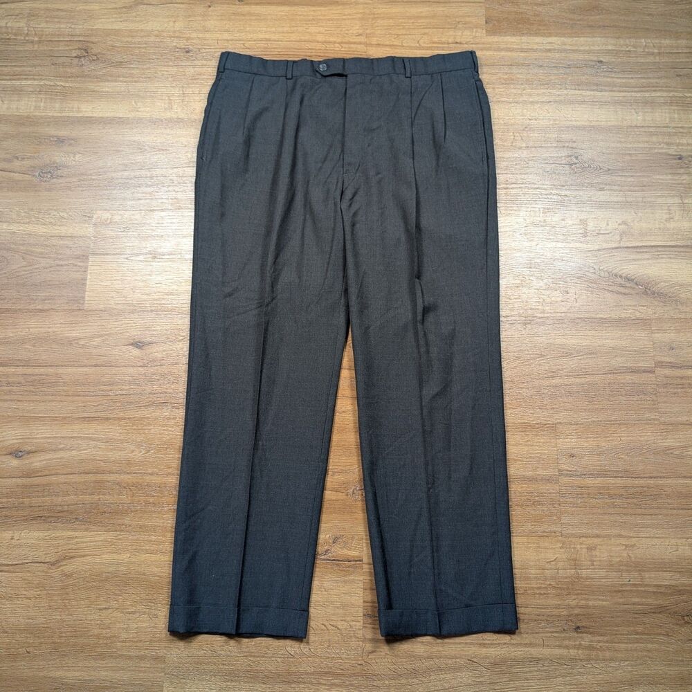 Brooks Brothers Loro Piana Wool Dress Pants Mens 38x29 Gray Tailored Cuffed